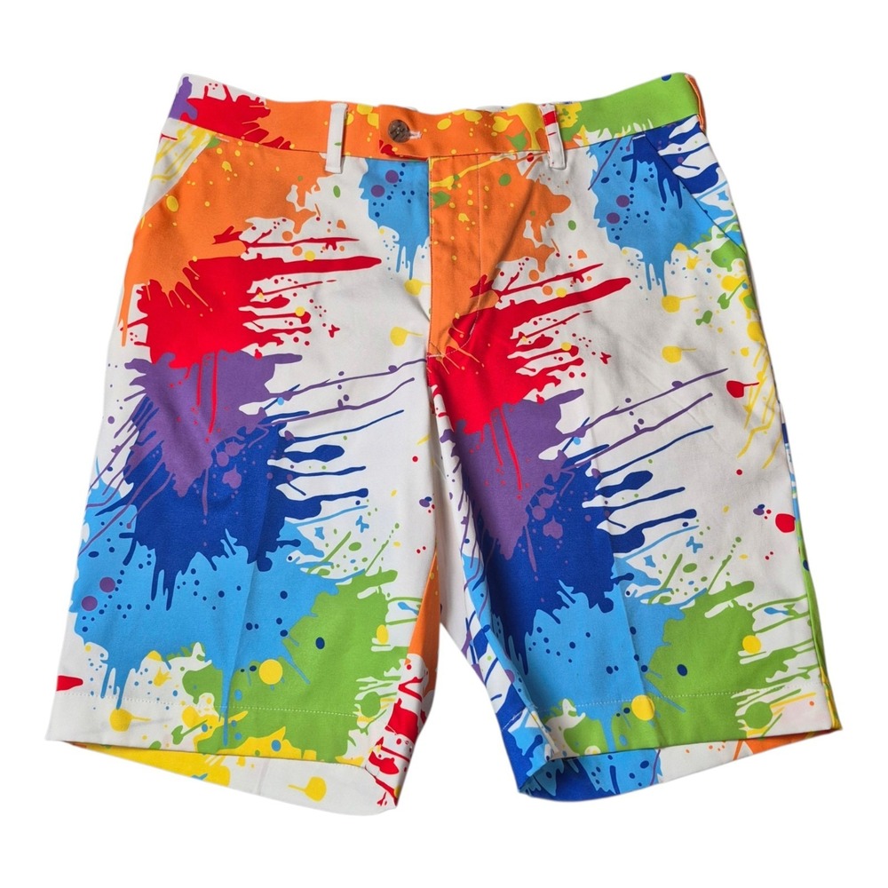 Loudmouth Golf Men's 36 Shorts Paint Splatter Multicolor 11" Inseam
